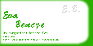 eva bencze business card